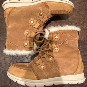 Sorel Light Brown Camel Joan Explorer Snow Boots